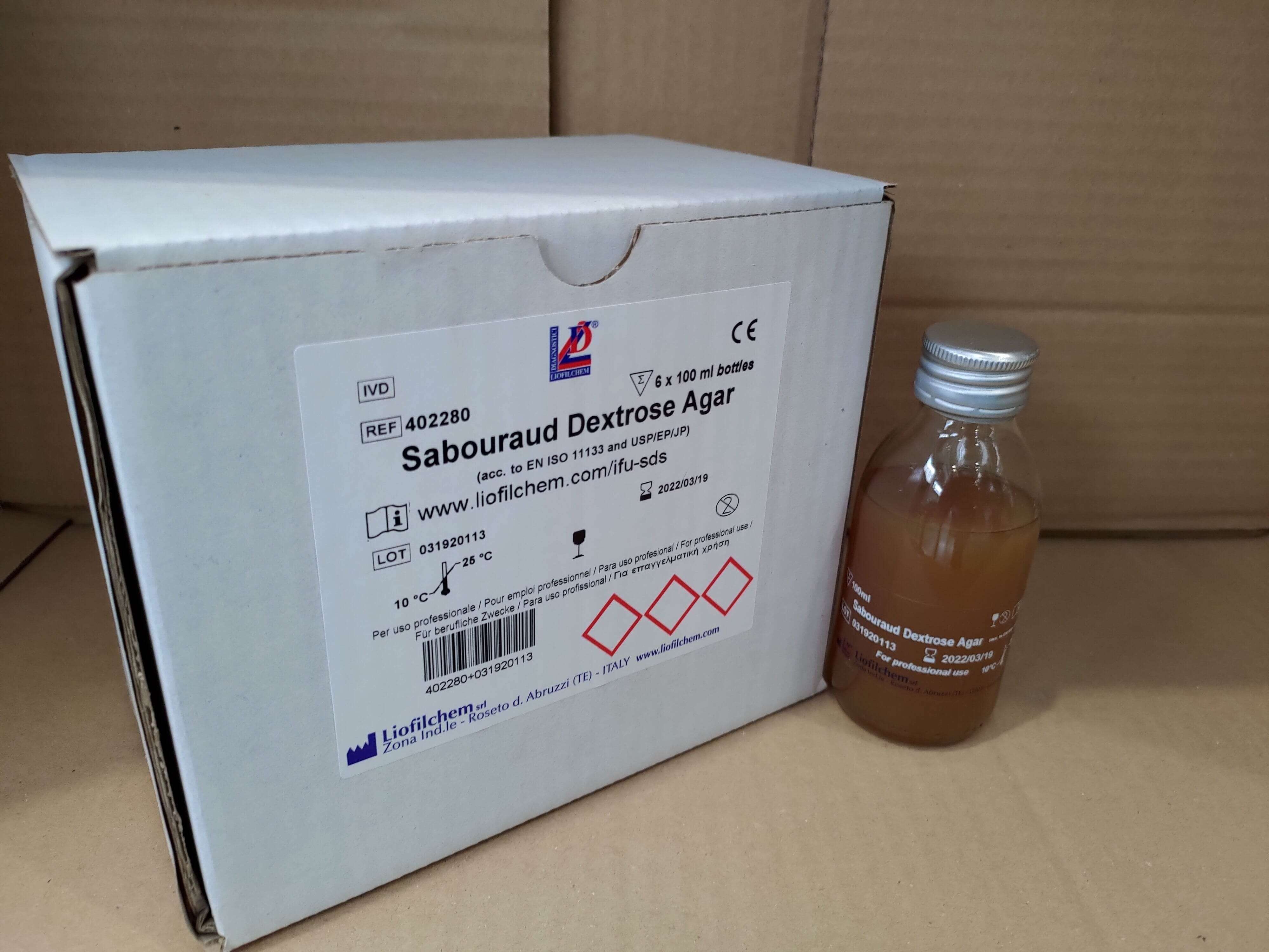 Sabouraud Dextrose Agar Culture media in glass tubes and bottles - Kormay Biomedicals store