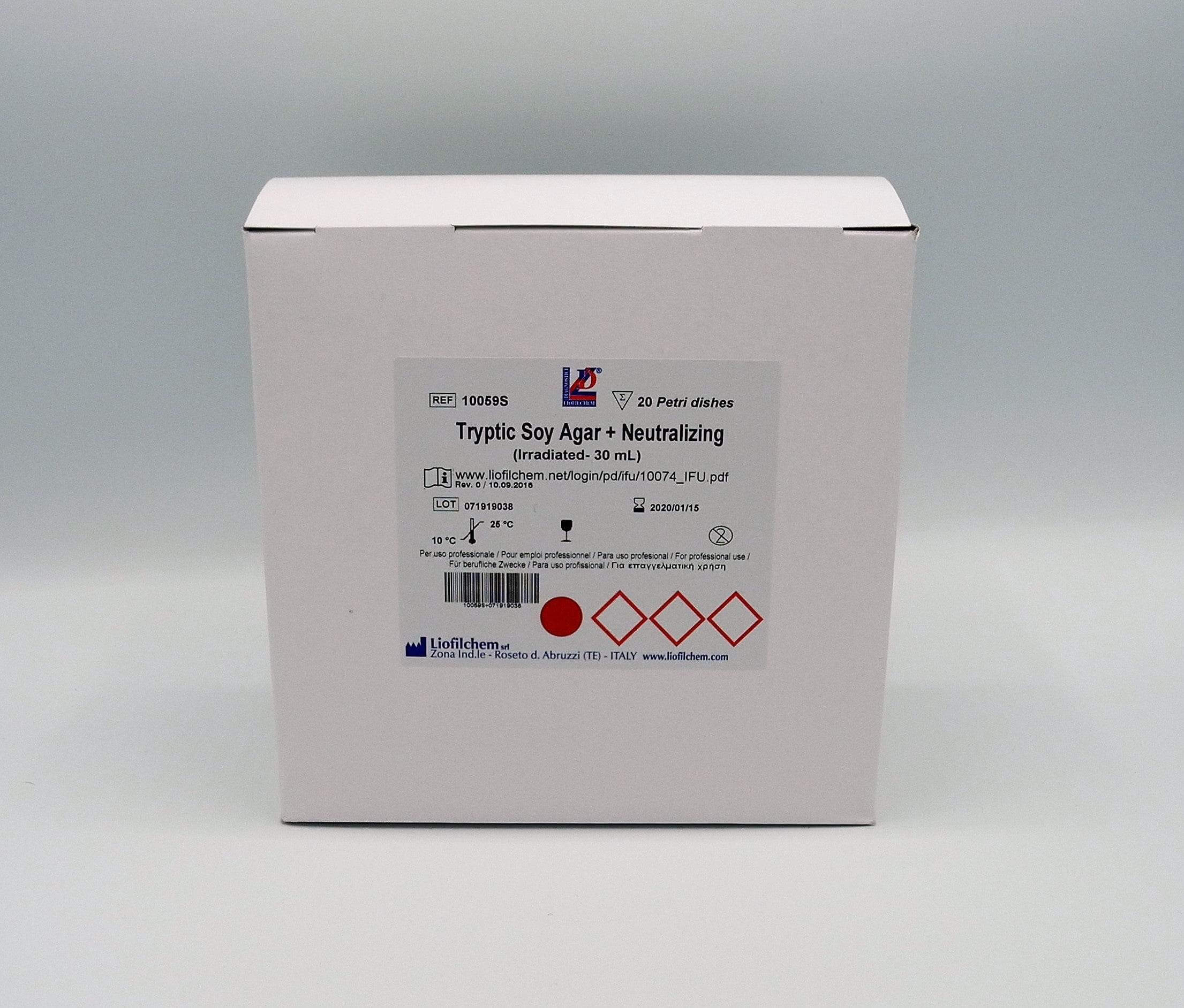 Tryptic Soy Agar+Neutralizing Irradiated 30 mL - Kormay Biomedicals store