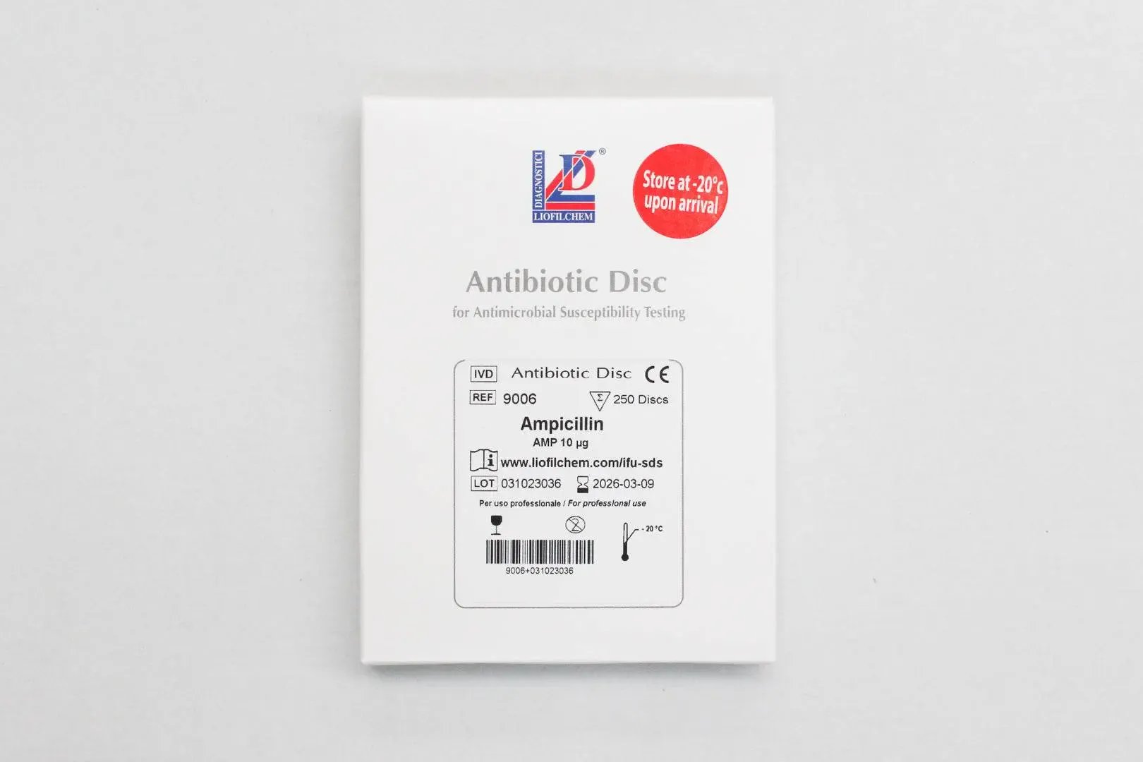 Liofilchem Ampicillin AMP 10 µg Antibiotic discs for susceptibility tests 9006