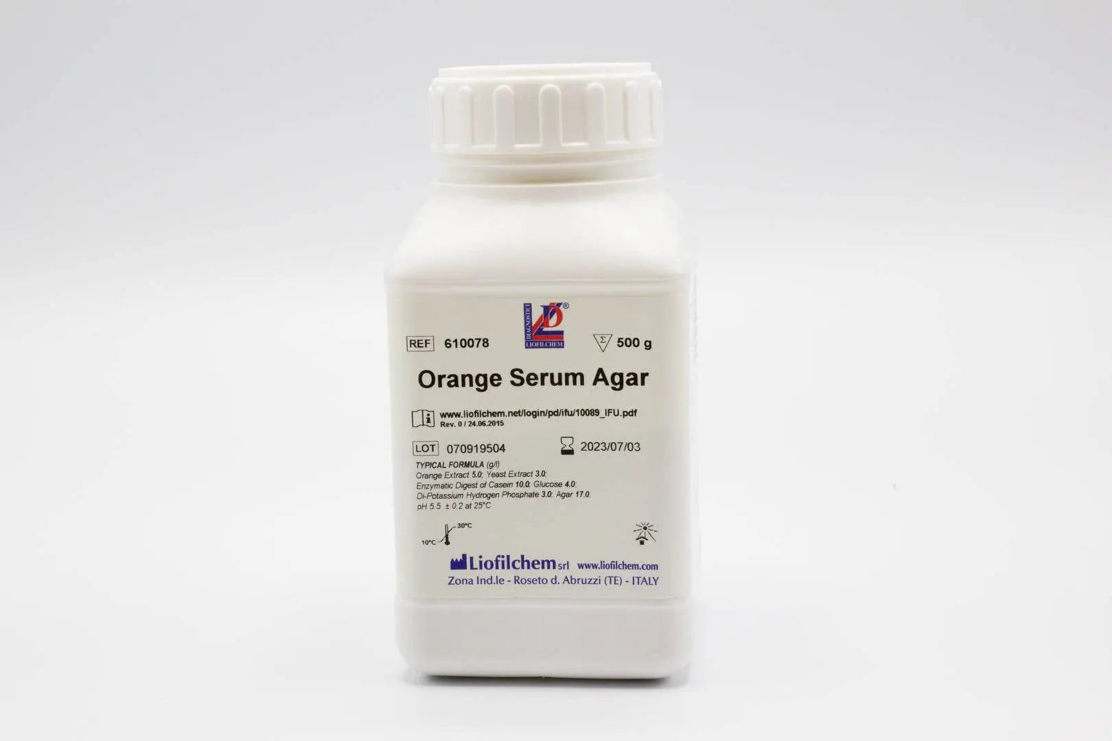 Liofilchem ORANGE SERUM Agar Culture Media 10089
