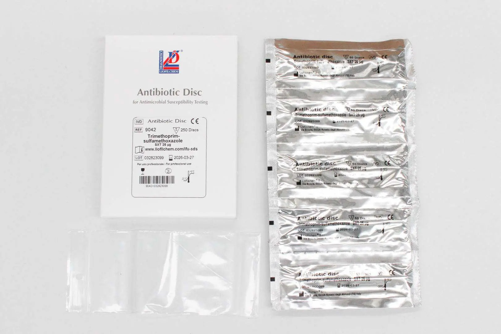 Liofilchem Trimethoprim-Sulfamethoxazole SXT 25 µg Antibiotic discs for susceptibility 9042