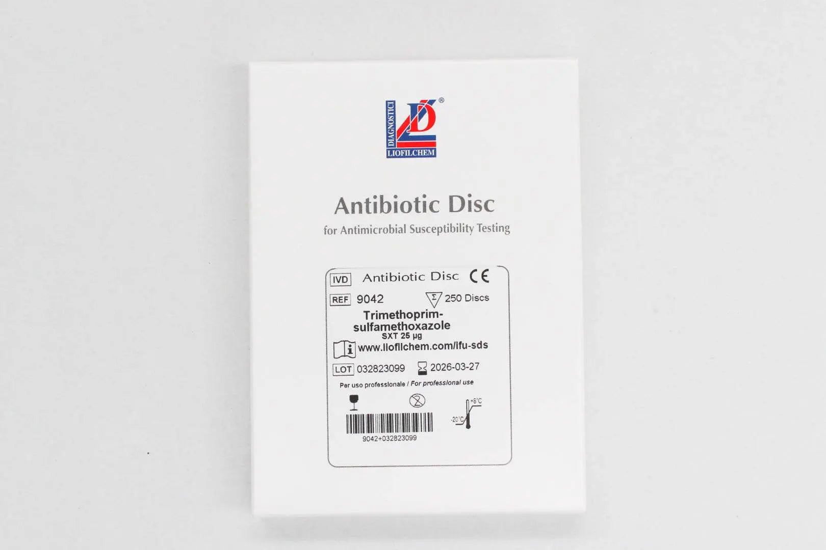 Liofilchem Trimethoprim-Sulfamethoxazole SXT 25 µg Antibiotic discs for susceptibility 9042