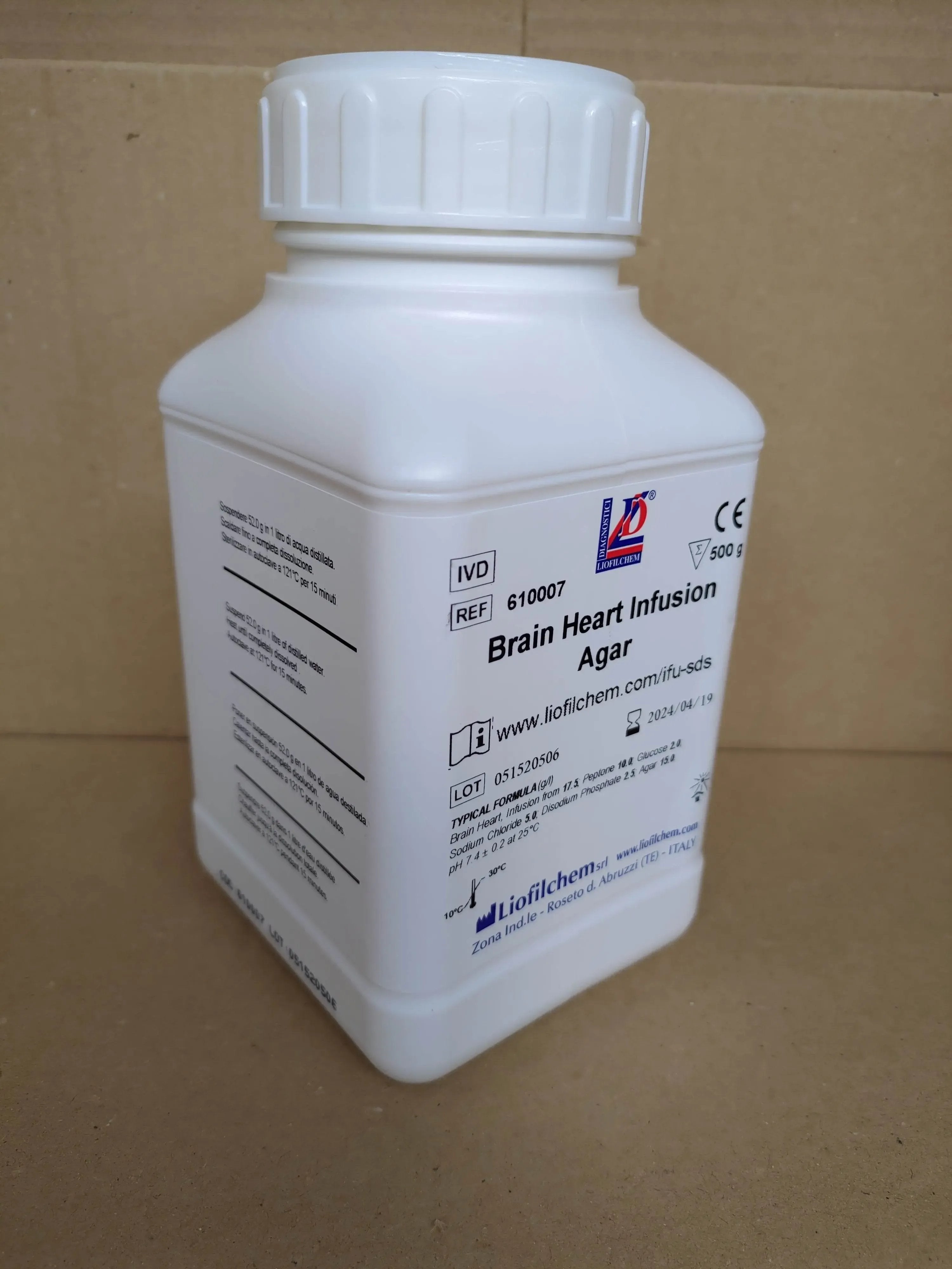 Liofilchem Brain Heart Infusion Agar Culture Media 610007