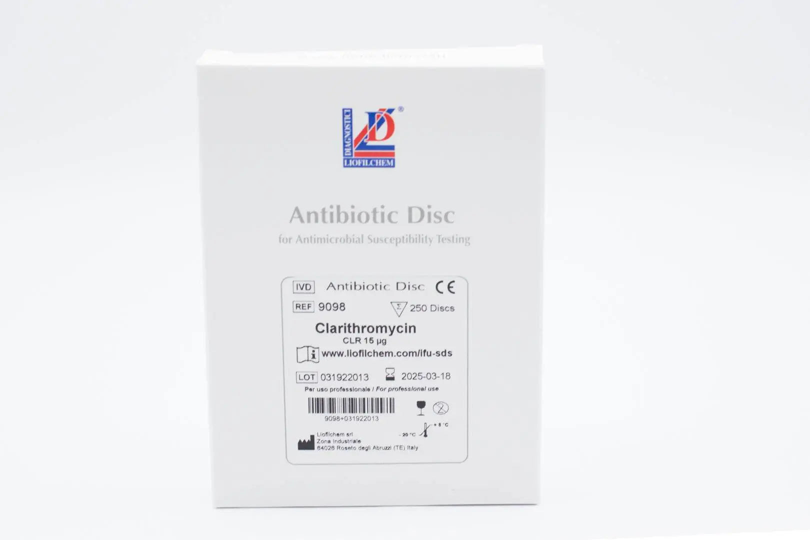 Liofilchem Clarithromycin CLR 15 µg Antibiotic discs for susceptibility tests 9098