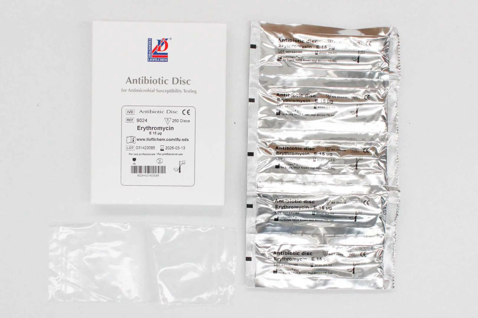 Liofilchem Erythromycin E 15 ug Antibiotic discs for susceptibility tests 9024