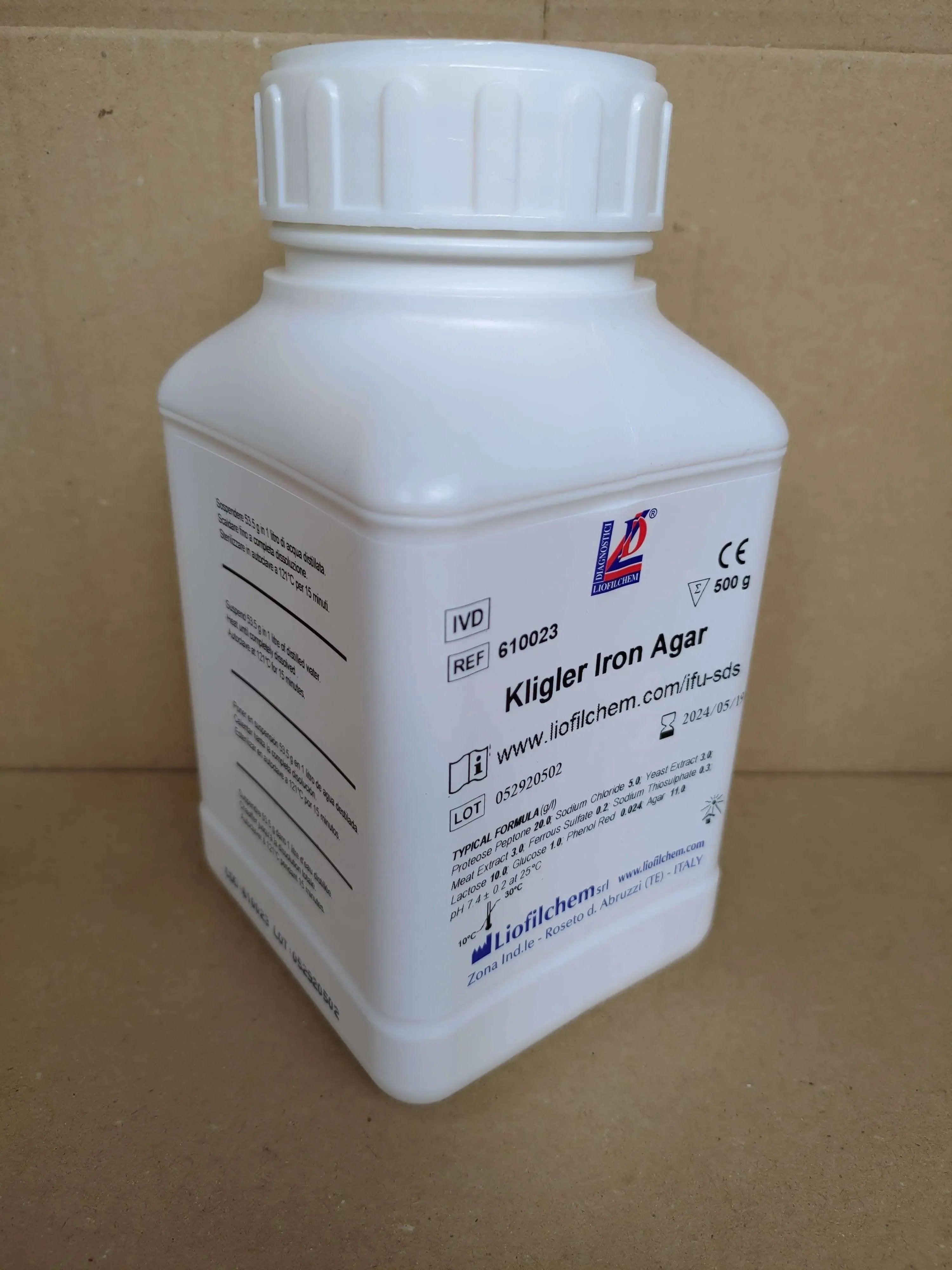Liofilchem KLIGLER Iron Agar Culture Media 30087