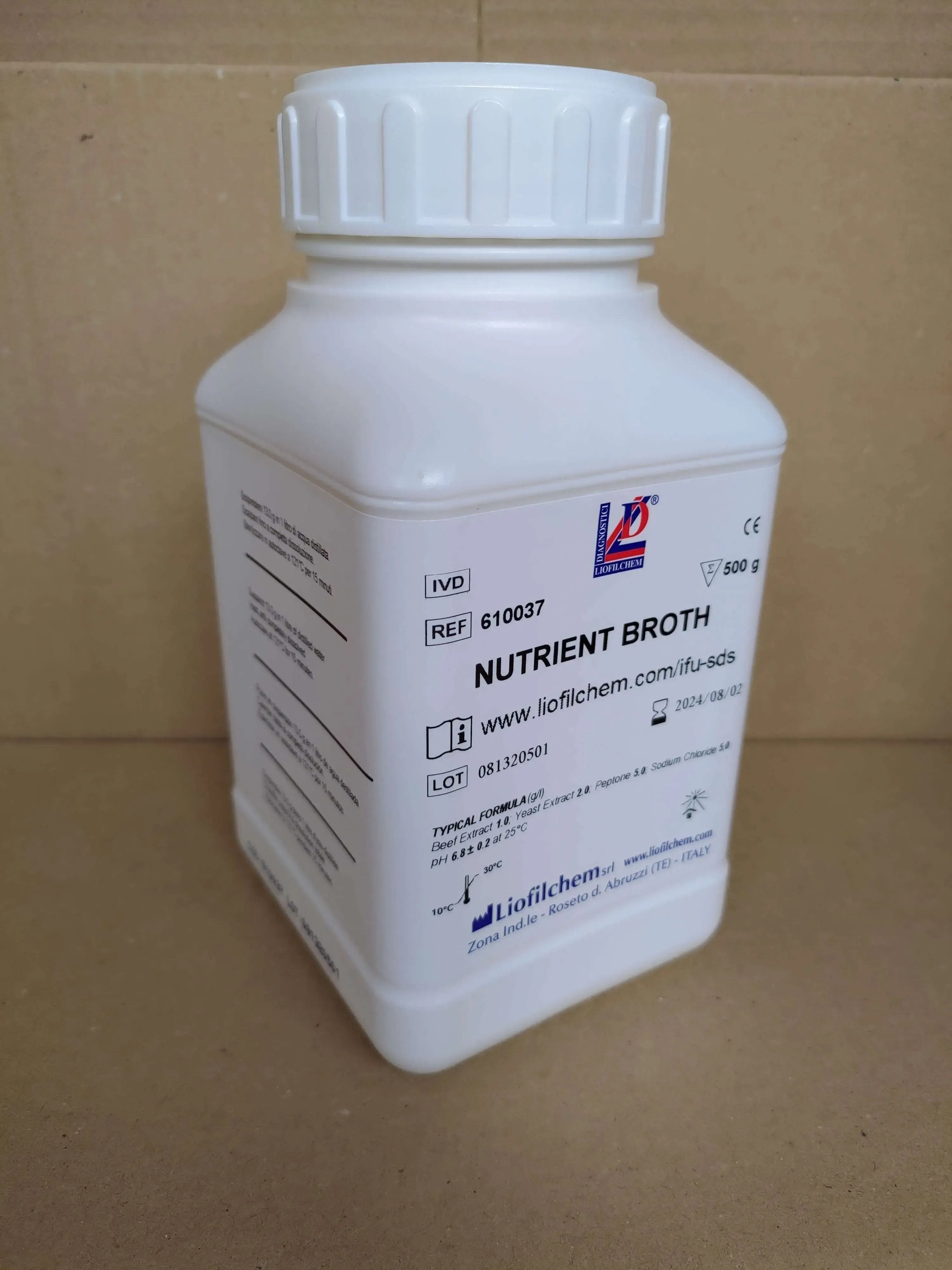 Liofilchem Microbiology NUTRIENT Broth - For Microbiology Lab Testing
