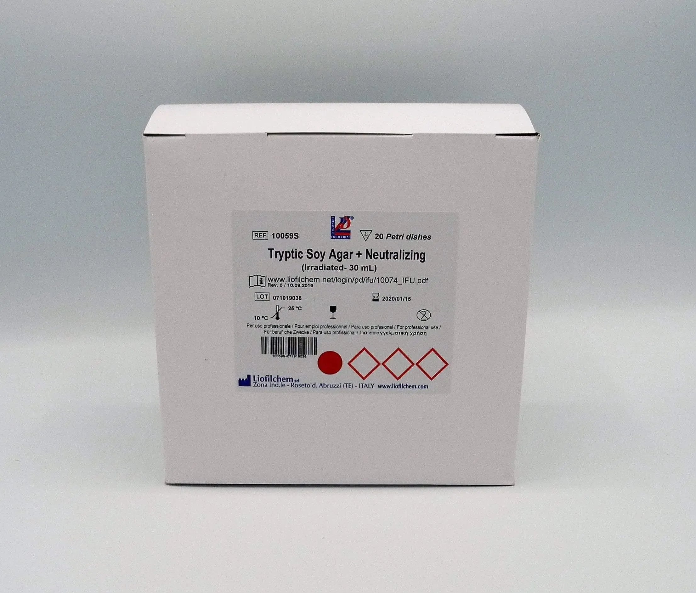 Liofilchem Tryptic Soy Agar+Neutralizing Irradiated 30 mL Culture Media 10059S